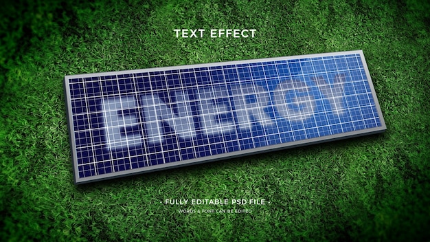 PSD solar panel  text effect