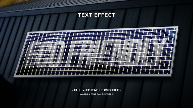 PSD solar panel  text effect