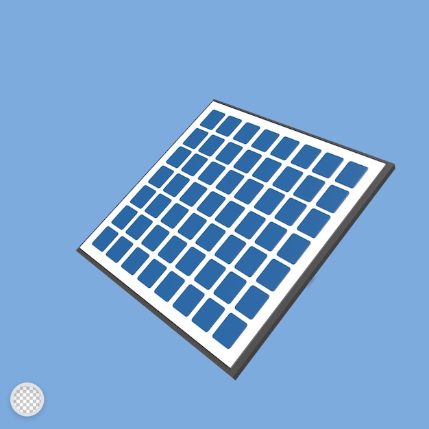 Solar panels 3d model cartoon style render illustration