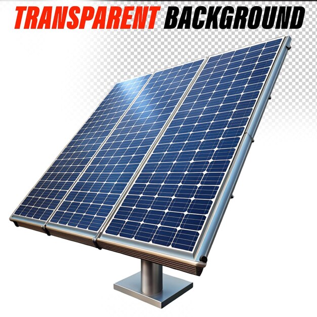 PSD solar panels isolated photovoltaic on transparent background png format