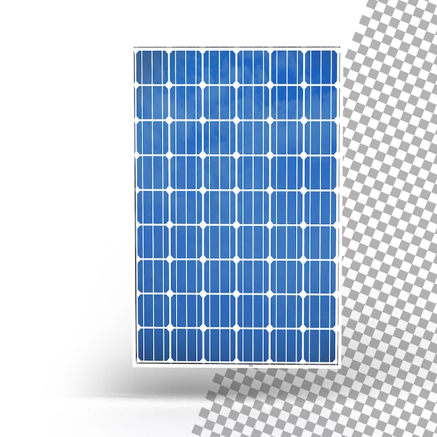 Solar power boards 3d realistic render on transparent background