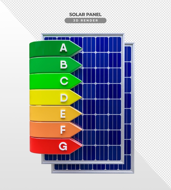 PSD solar power boards for roof in 3d realistic render