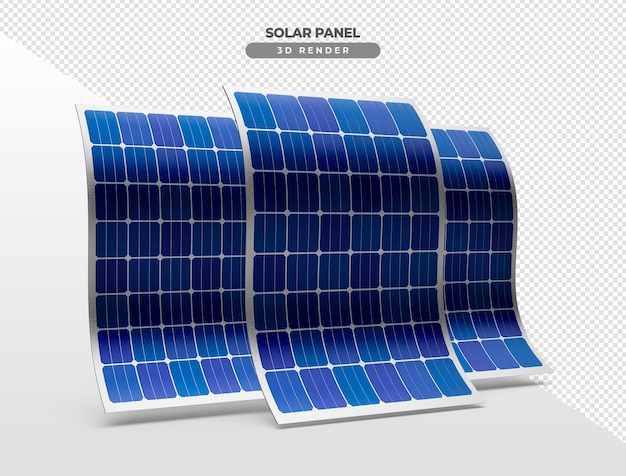 Solar power boards for roof in 3d realistic render