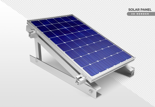 Solar power plates on aluminum base 3d realistic render