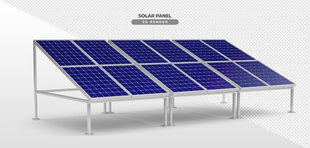 Solar power plates on aluminum base for floor 3d realistic render