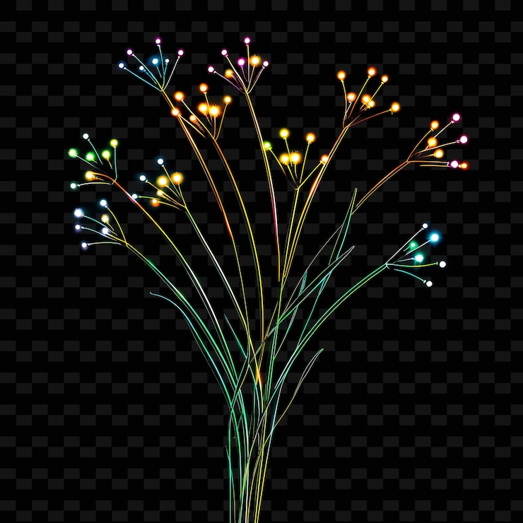 PSD solar powered led garden stake lights with multicolor green y2k neon light decorative background