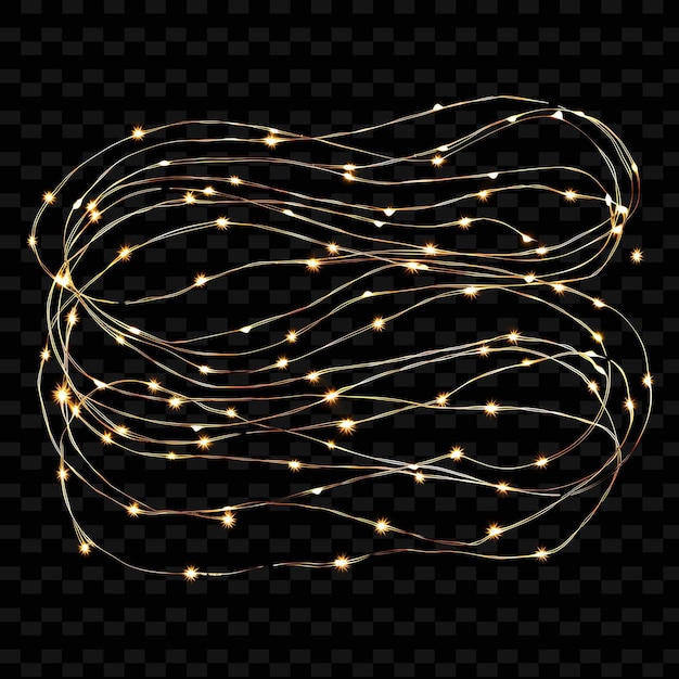 PSD solar powered led string lights with warm white color copper y2k neon light decorative background