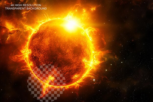 PSD solaris gleaming marvel at the radiant glow of solaris on transparent background