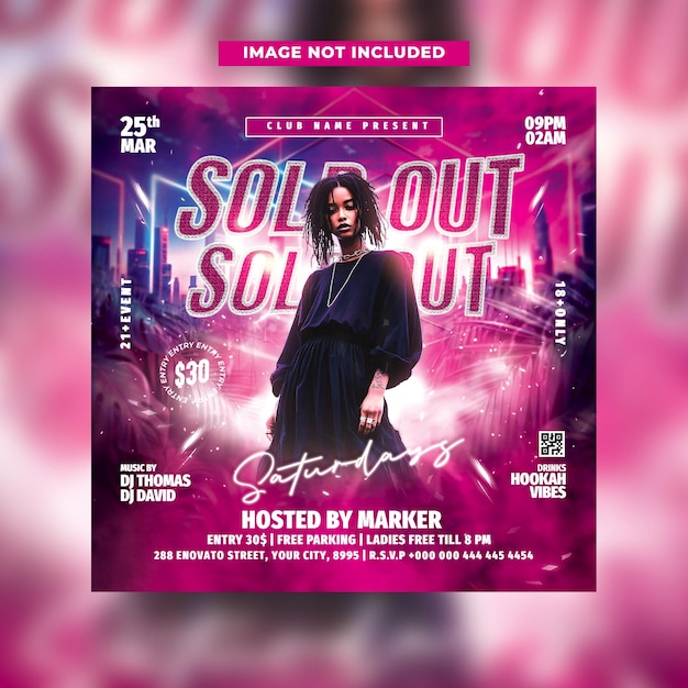 sold out saturday night party template designs