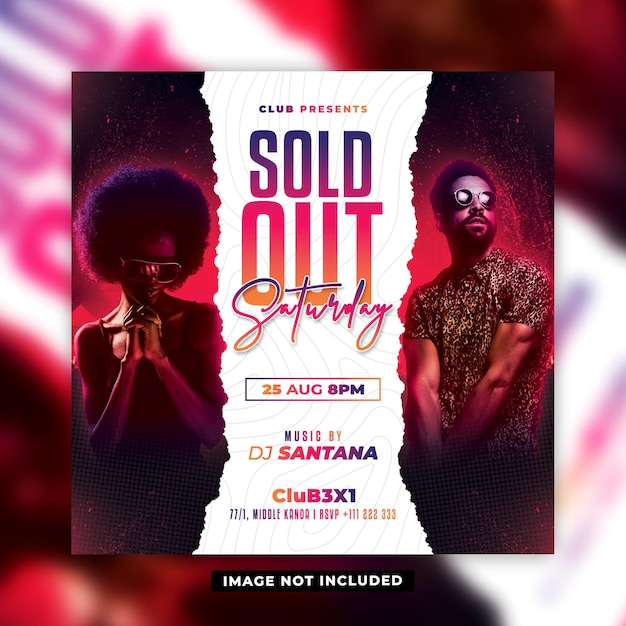 PSD sold out saturday night party template designs