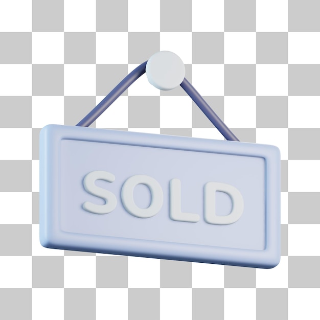 PSD sold signboard 3d icon