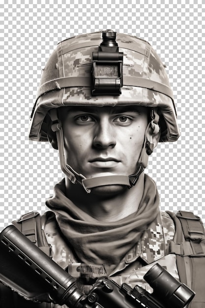 PSD Портрет солдата изолирован