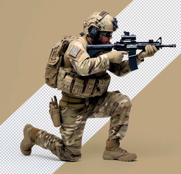 Soldier with assault rifle png