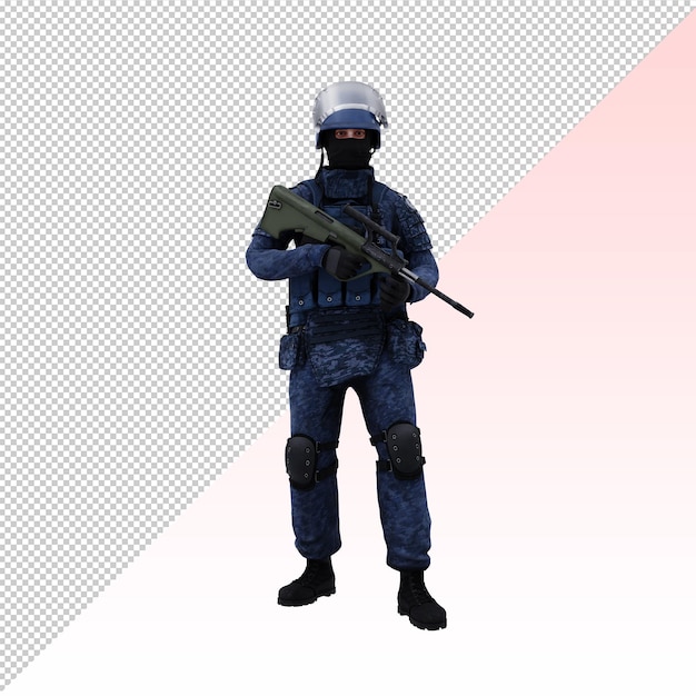 PSD soldier with gun