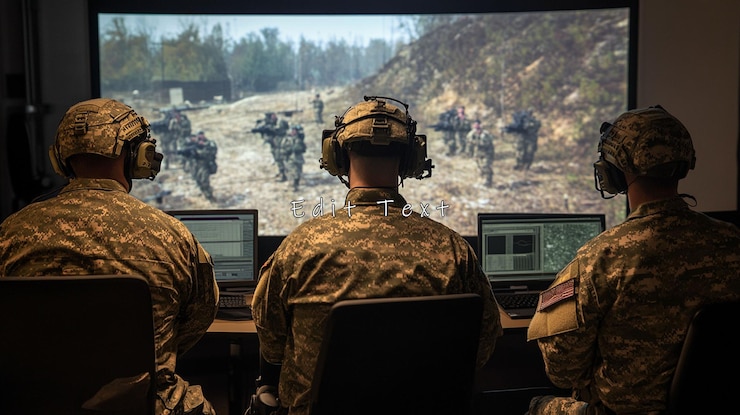 PSD soldiers using simulation technology for training