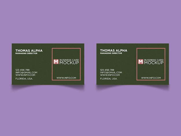 PSD solid color coll business card mockup