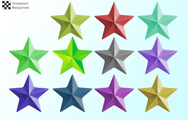 Solid Color Stars 3D-illustratie