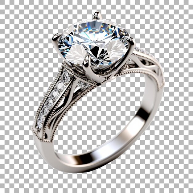 PSD solitaire diamond on transparent background