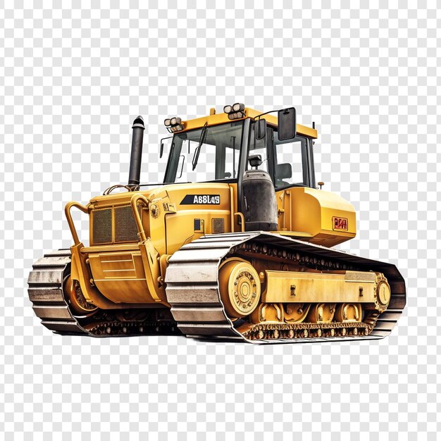 PSD solitary bulldozer isolated on transparent background