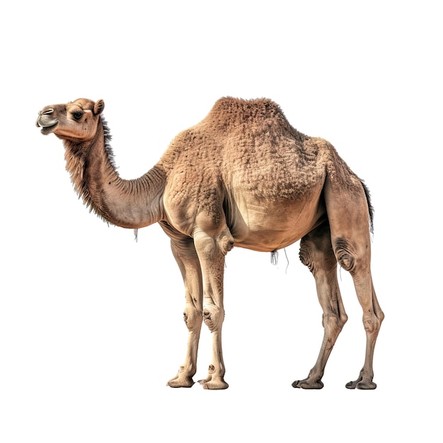 PSD a solitary camel standing against a dark background transparent generative ai