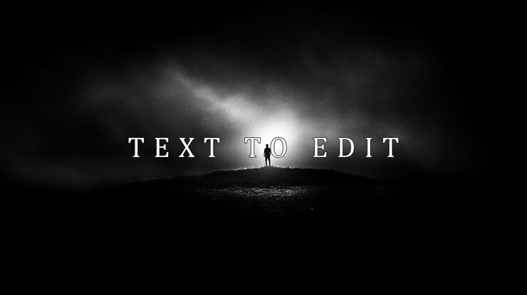 PSD solitary figure silhouetted against a bright foggy sky at night