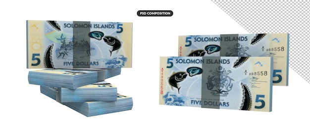 PSD solomon islands dollar isolated 3d render