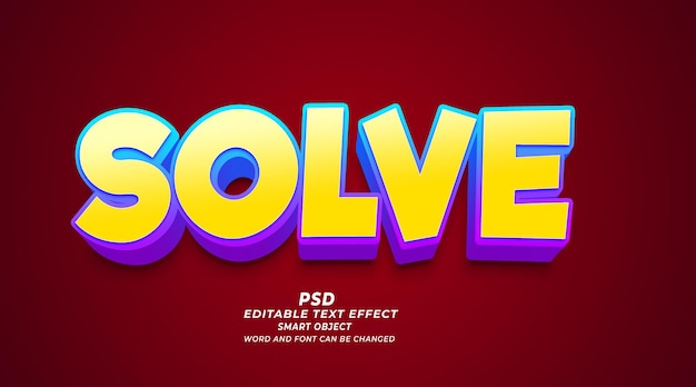 PSD solve 3d editable text effect photoshop template