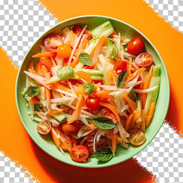 PSD som tum thai papaya salad on a transparent background