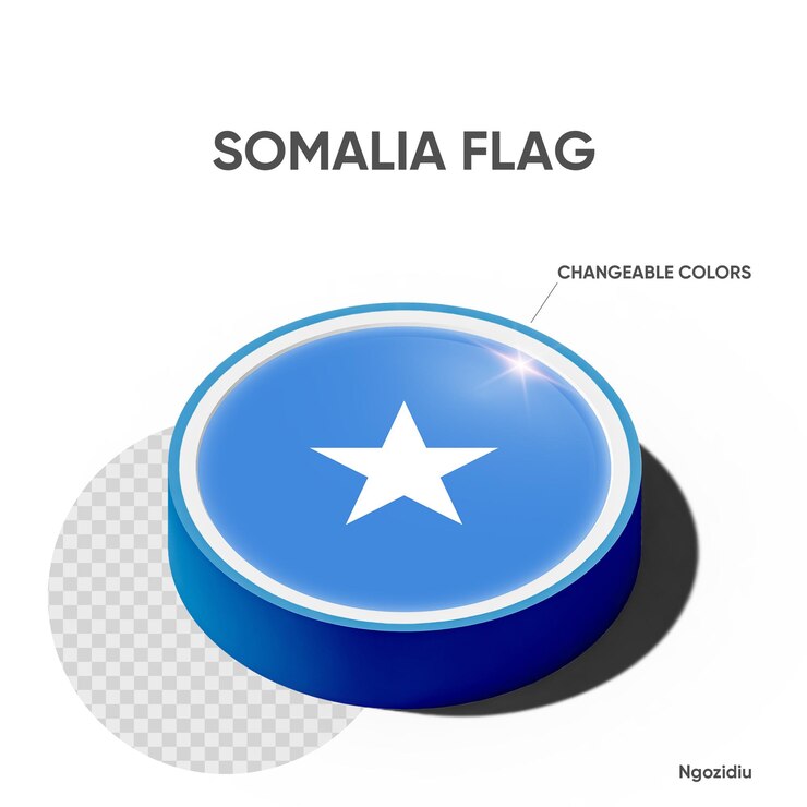 PSD somalia flag on circle podium
