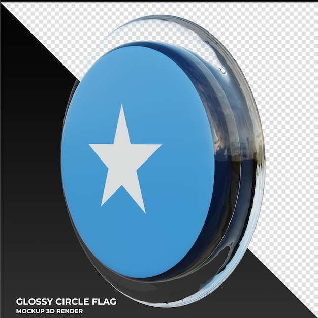 PSD somalia0002 bandiera del cerchio lucido strutturata 3d realistica