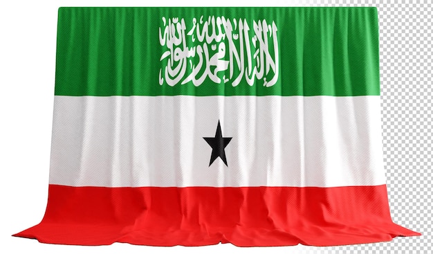 Somaliland Flag Curtain in 3D Rendering called Flag of Somaliland