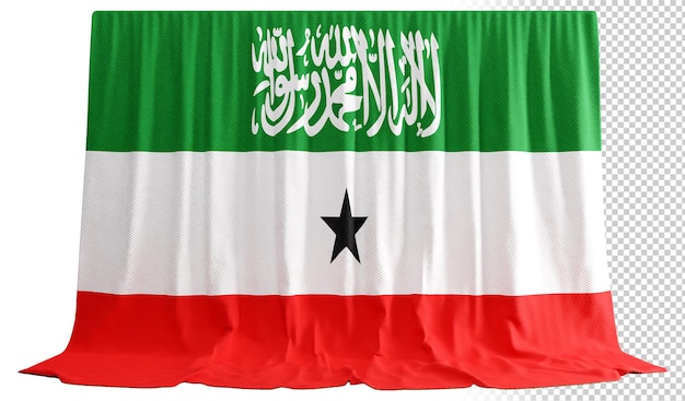 PSD somaliland flag curtain in 3d rendering called flag of somaliland