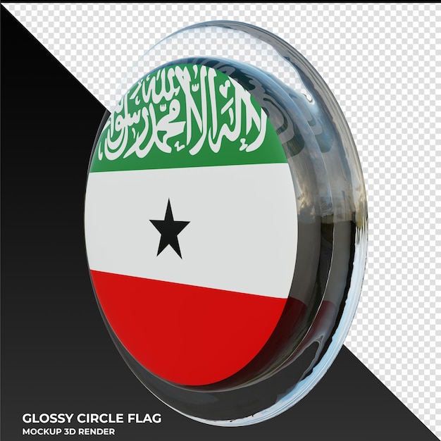 PSD somaliland0002 bandiera circolare lucida strutturata 3d realistica