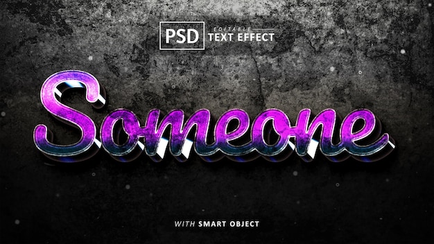 Someone 3d text effect editable