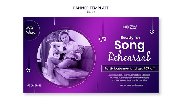 PSD song rehearsal banner template