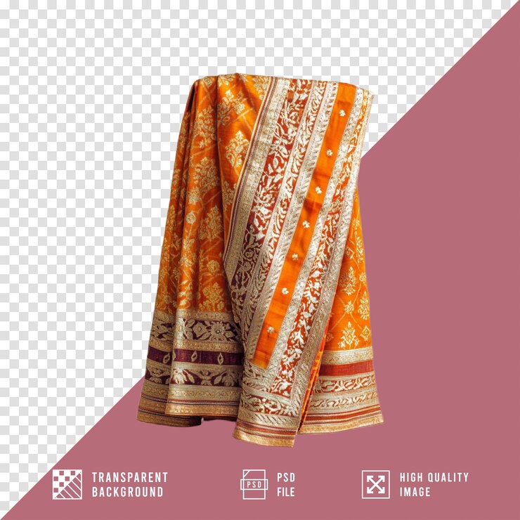 PSD songket cloth on transparent background