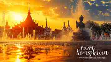 PSD songkran thailand festival social media banner water splash