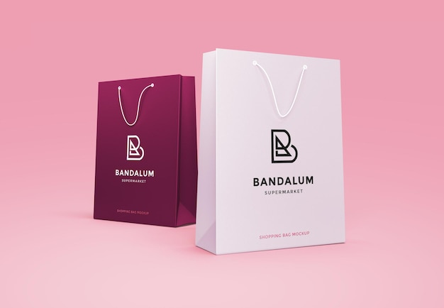 PSD design del mockup del marchio della borsa inzuppata