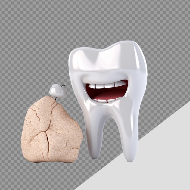 PSD a sore tooth png isolated on transparent background