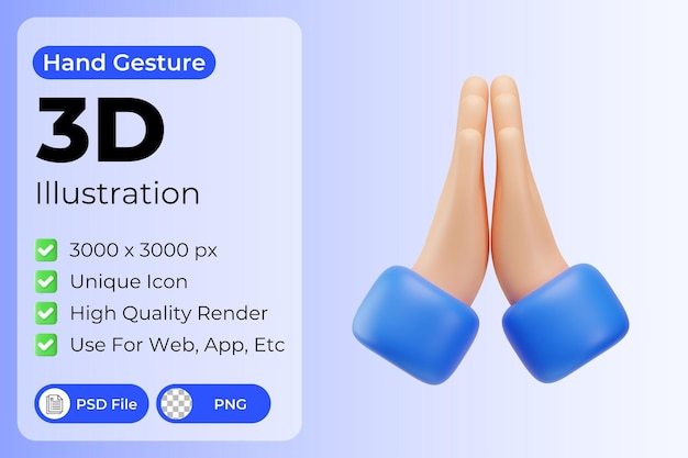 PSD sorry hand gesture 3d illustration