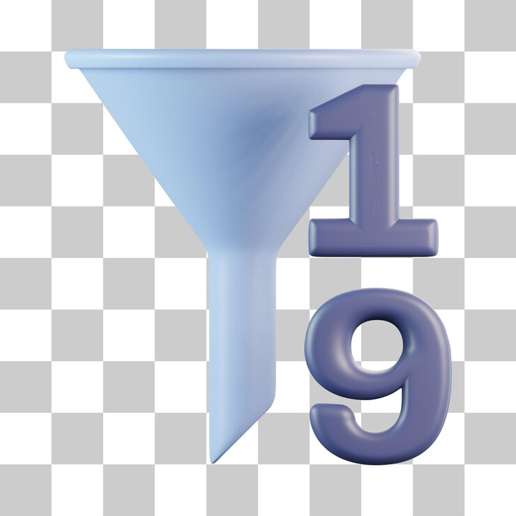 PSD sort number ascending 3d icon