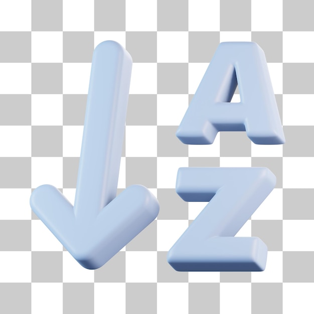Sorteer alfabet in oplopende volgorde 3d-pictogram