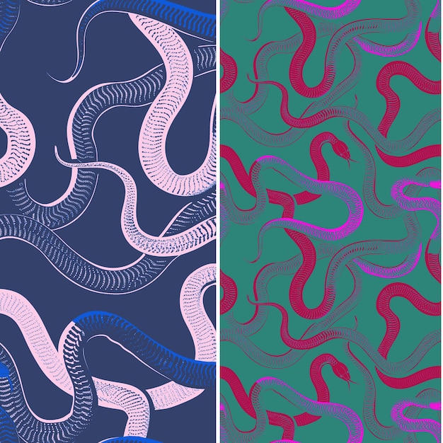 Søslange med slangelignende Silhouette Line Art Minimal Design Nature Pattern Vector Designs