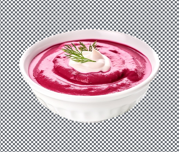 PSD soummy beetroot yogurt sauce geïsoleerd op transparante achtergrond