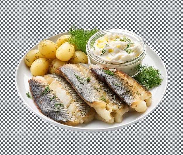 PSD soummy pickled herring wyizolowany na przezroczystym tle