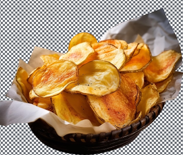 PSD soummy potato chips wyizolowane na przezroczystym tle