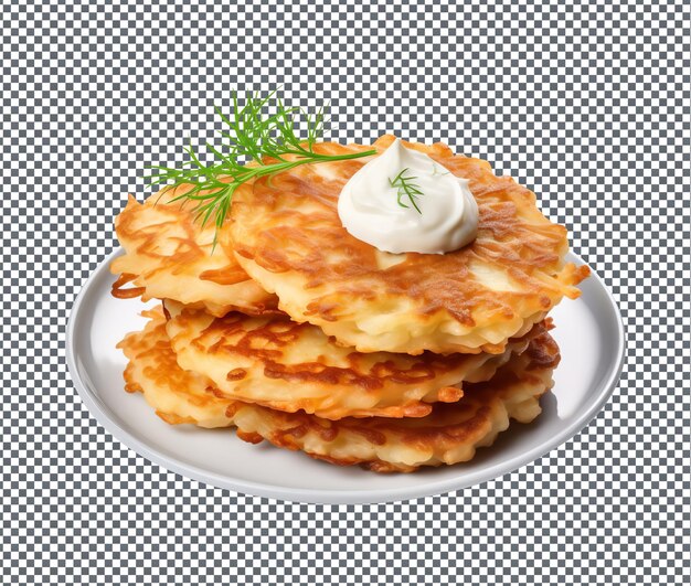 PSD soummy potato pancakes geïsoleerd op transparante achtergrond