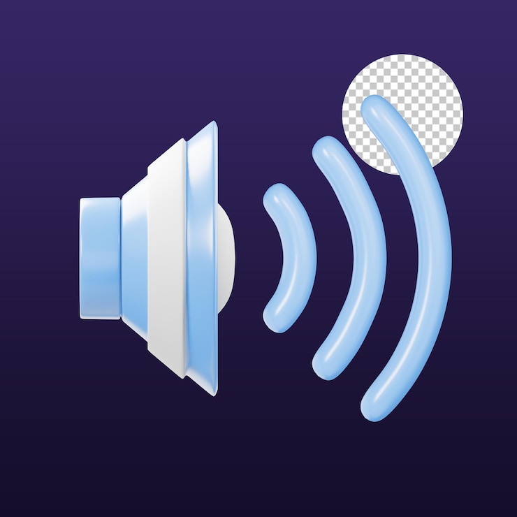 PSD sound on 3d illustration