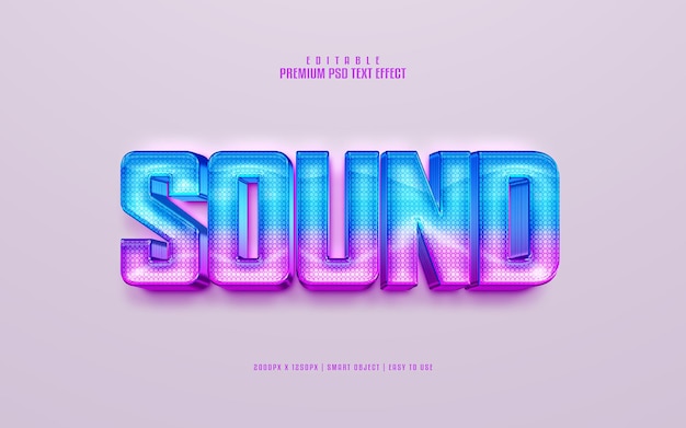 Sound editable premium psd text effect