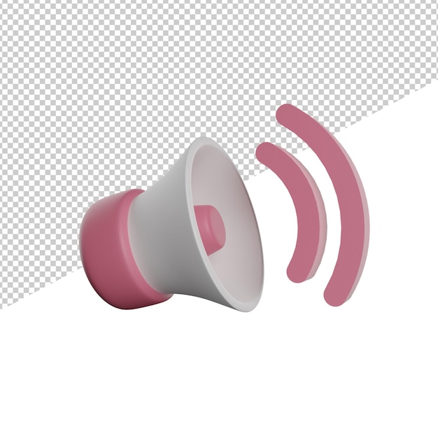 PSD sound speaker adorable front view 3d illustration rendering transparent background